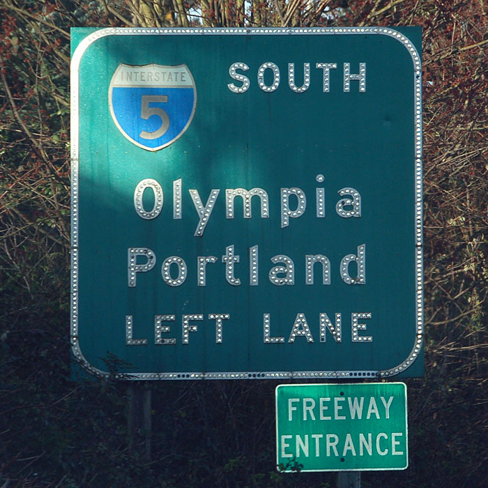 Washington Interstate 5 sign.