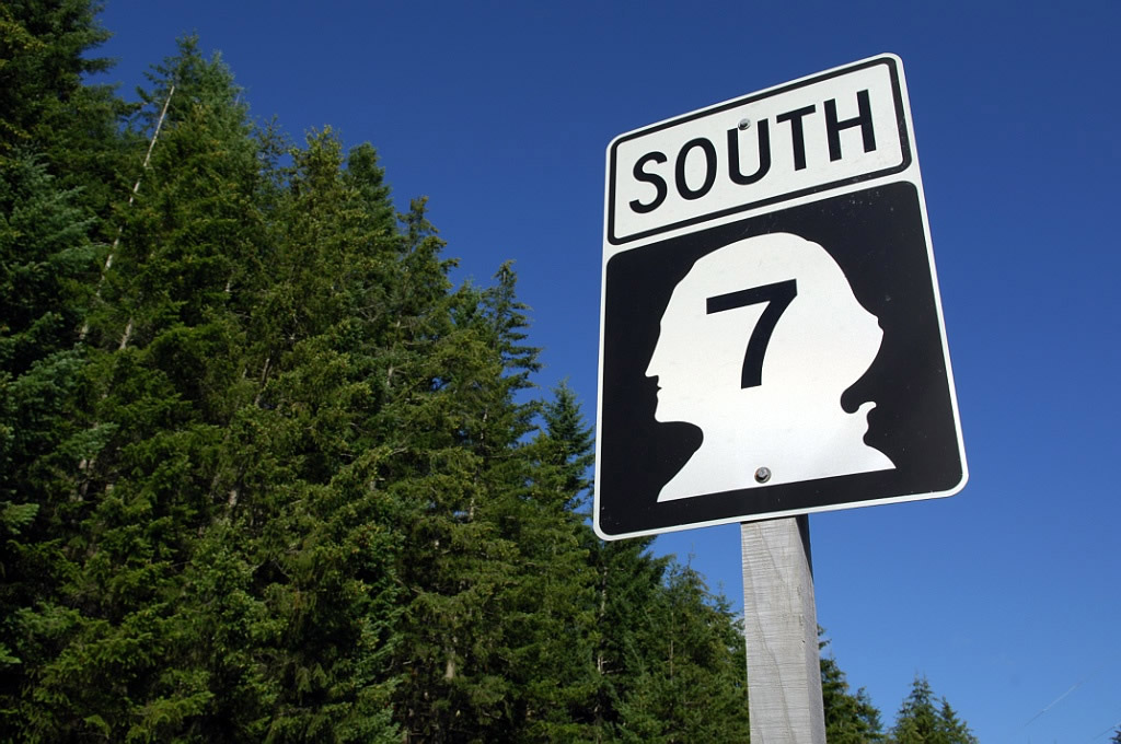 Washington State Highway 7 sign.