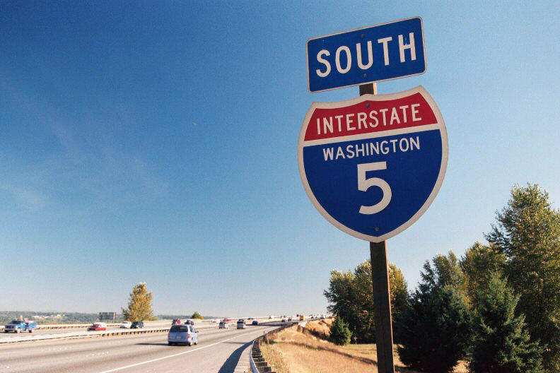 Washington Interstate 5 sign.