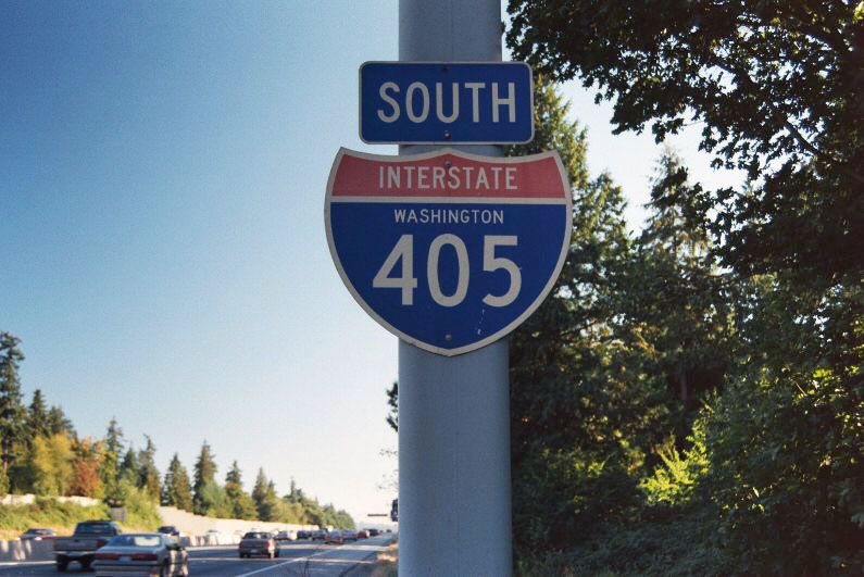 Washington Interstate 405 sign.