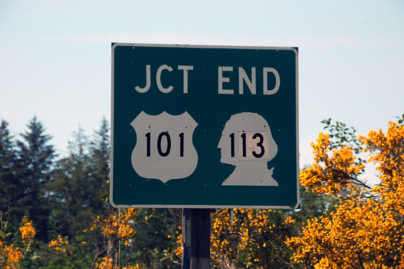 Washington - State Highway 113 and U.S. Highway 101 sign.
