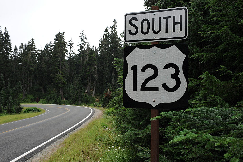 Washington U.S. Highway 123 sign.