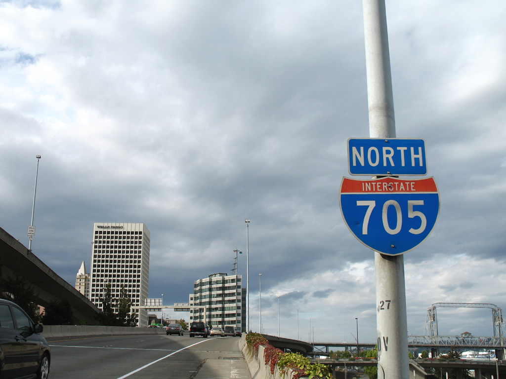 Washington Interstate 705 sign.