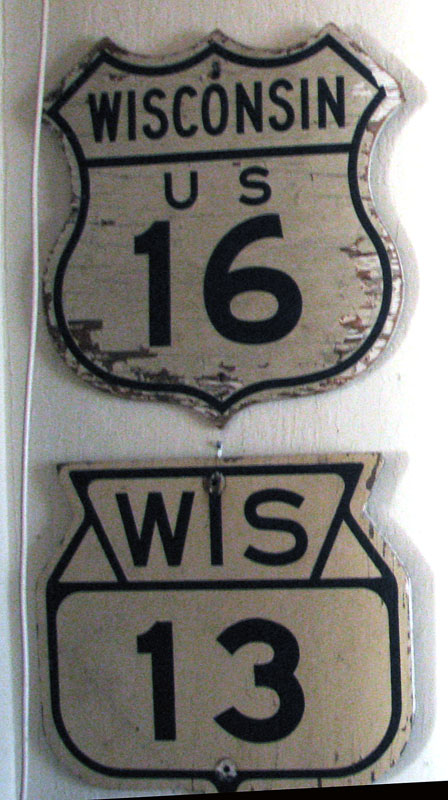 Wisconsin - State Highway 13 and U.S. Highway 16 sign.