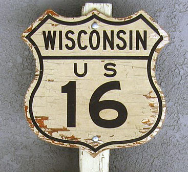Wisconsin - State Highway 13 and U.S. Highway 16 sign.