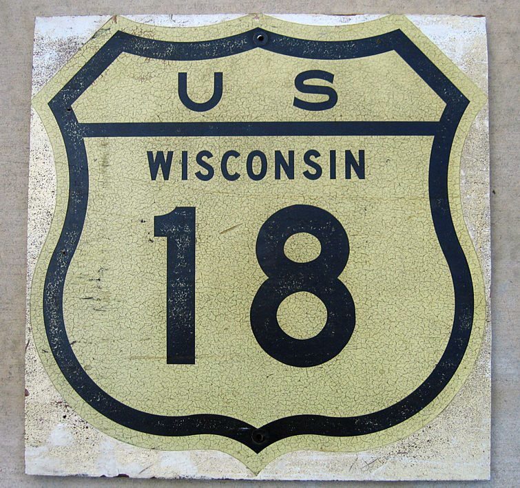 Wisconsin - U.S. Highway 12 and U.S. Highway 18 sign.