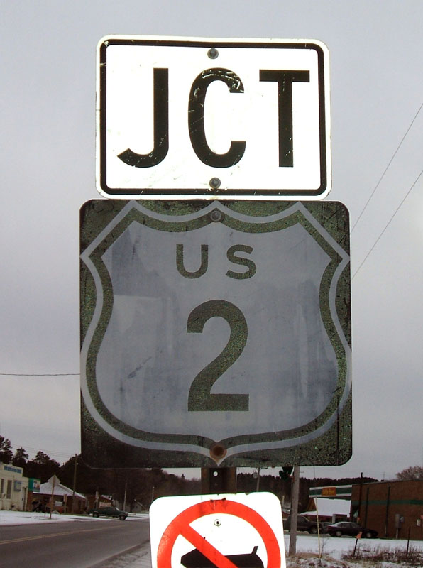 Wisconsin U.S. Highway 2 sign.