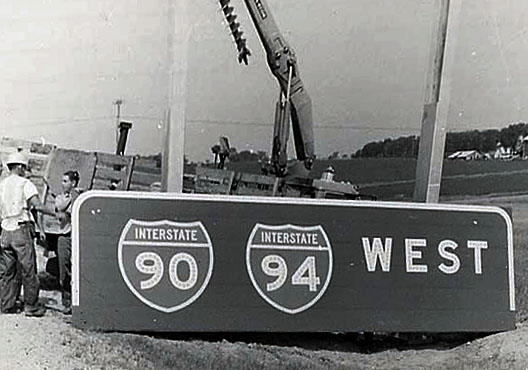 Wisconsin - Interstate 94 and Interstate 90 sign.