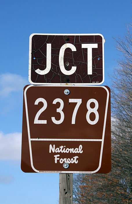 Wisconsin national forest route 2378 sign.