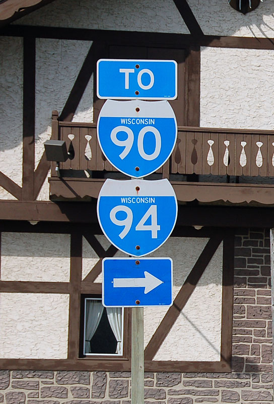 Wisconsin - Interstate 94 and Interstate 90 sign.