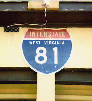 West Virginia Interstate 81 sign.