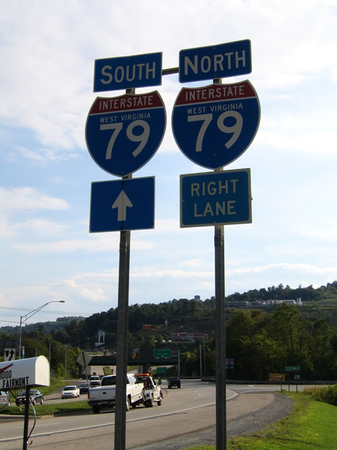 West Virginia Interstate 79 sign.
