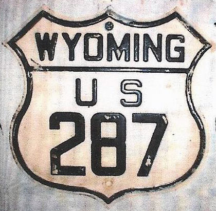 Wyoming U.S. Highway 287 sign.