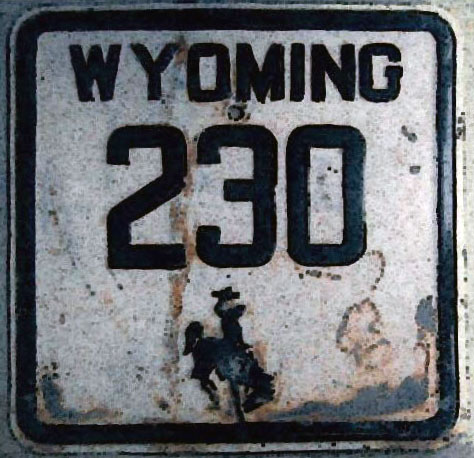Wyoming State Highway 230 sign.