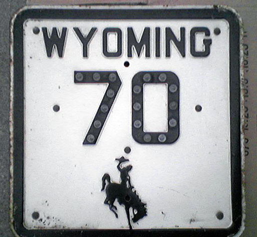 Wyoming State Highway 70 sign.