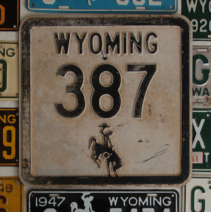 Wyoming State Highway 387 sign.