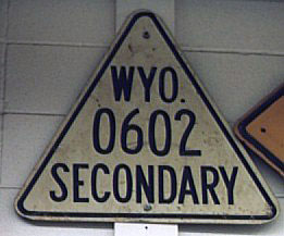 Wyoming state secondary highway 0602 sign.