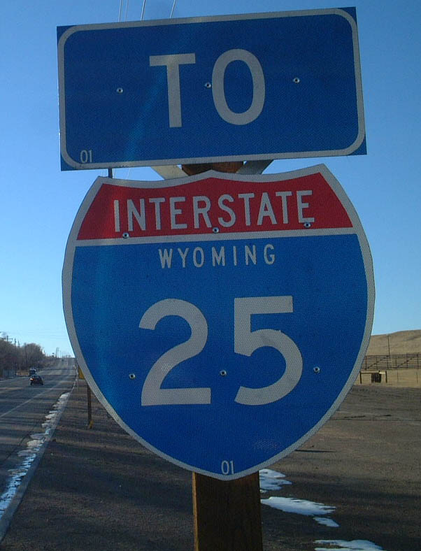 Wyoming Interstate 25 sign.