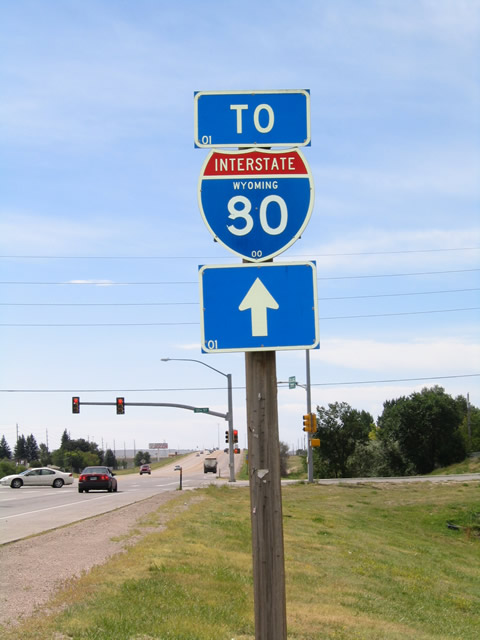 Wyoming Interstate 80 sign.