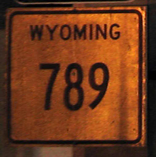 Wyoming State Highway 789 sign.