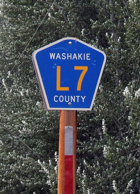 Wyoming Washakie County route L7 sign.