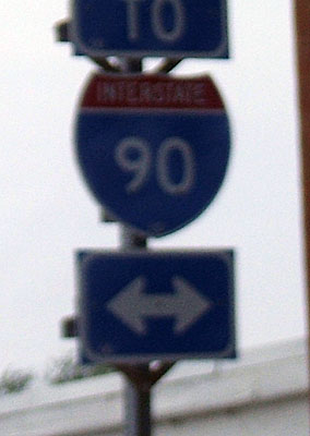 Wyoming Interstate 90 sign.