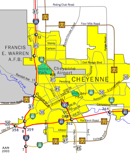 Interstate 180 Cheyenne Map - AARoads