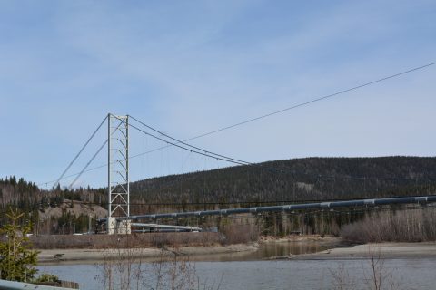 The Trans-Alaska Pipeline bridge over the north banks of the Tanana River