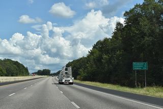 Six miles ahead, the succeeding exit is at Coldwater in western reaches of Oxford. Downtown Atlanta is 91 miles further.
