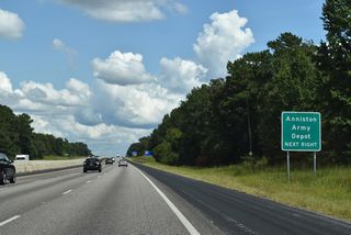 SR 202 arcs northeast by the Anniston Army Depot at Vinnette. The facility is involved in the repair of military vehicles as well as the storage of various chemical weapons and other larger scale munitions.