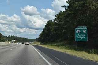 SR 202 leads 9.11 miles northeast to SR 21 in Anniston. Priebes Mill Road extends 2.90 miles southwest to Jenifer Road in the town of Munford.