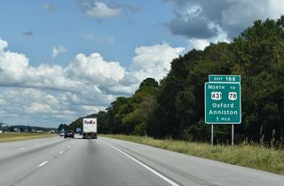 U.S. 431 runs south from the Anniston Eastern Bypass along Golden Springs Road to the diamond interchange at Exit 188. A grade separated intersection connects U.S. 431 with U.S. 78 at Boiling Spring in east Oxford nearby.