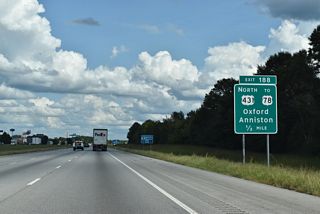 Beyond the viaduct across U.S. 78 and a NS Railroad line, U.S. 431 (Golden Springs Road) heads north to Golden Springs in Oxford. The Anniston Eastern Bypass connects with SR 21, 7.47 miles north of Interstate 20 in Anniston.