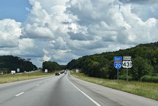 U.S. 431 overlaps with I-20 east for 3.71 miles to Exit 191. The rerouting of U.S. 431/SR 1 was recorded by ALDOT in February 2016.