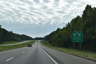 Exit 7 joins Interstate 22 with SR 74 east to Weston and Hamilton, and County Route 94 west to Bexar.