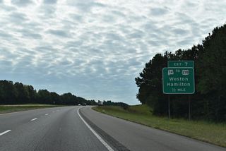 U.S. 278 separates with U.S. 43 for SR 74 east along Bexar Avenue in Downtown Hamilton. The highway continues east 15 miles to Whitehouse and 76 miles to Cullman.