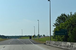Ext 14 departs Interstate 22 for CR 35 at the Buttahatchee River. CR 35 provides an alternate route between Hamilton and Sulligent.