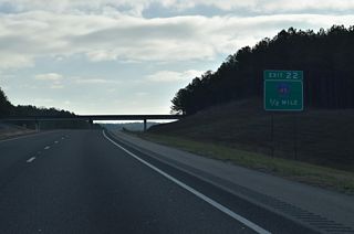 CR 74 passes over Interstate 22 within a half mile of CR 45. Marion County Route 45 branches northeast from U.S. 43/278 to Stinson, Exit 22 and Pea Ridge.