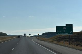 Exit 39 leaves Interstate 22 east for SR 13 at Elridge. The 12 mile long route between Eldridge and Natural Bridge was constructed in the 1960s.