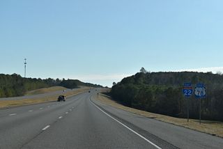 SR 118 runs along the north side of Interstate 22 east to Exit 57. Construction of Corridor X directly overlaid the original U.S. 78 alignment on this stretch.