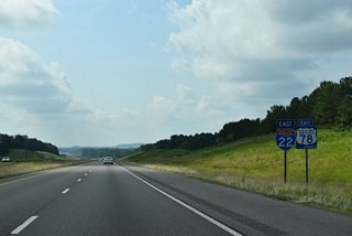 As recorded by ALDOT in 2015, traffic along I-22 increases slightly from Marion County to 14,380 vehicles per day (vpd) around Jasper.