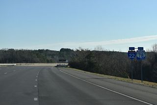 Interstate 22 again expands to six lanes east of Exit 63.