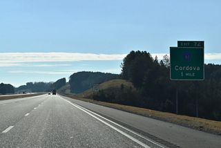 County Road 61 runs 2.36 miles south from County Rooute 22 in Cordova to meet I-22 at Exit 72 in one mile.
