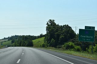 Coalburg Road (CR 77) south links I-22 with Daniel Payne Drive and 4th Street SW at the Sayreton community in Birmingham.