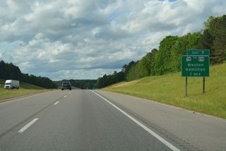 SR 74 runs 4.82 miles west from the north split of U.S. 43/278 in Hamilton to the diamond interchange at Exit 7.