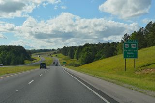 Interstate 22 enters the Hamilton city limits ahead of the diamond interchange (Exit 16) connects with U.S. 43/278.