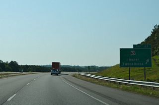 SR 69 heads 1.8 miles east from the diamond interchange at Exit 61 to SR 269 at 20th Street near Downtown Jasper.