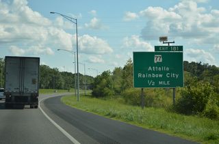 SR 77 (Gilbert Ferry Road) loops southward from U.S. 431 at Ridgeville and bypasses Attalla east to Interstate 59.