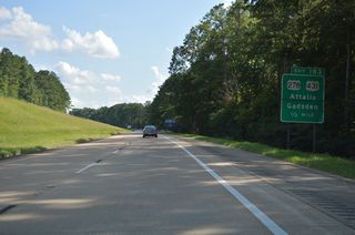 U.S. 278/431 overlap for 7.99 miles from East Gadsden through Downtown Gadsden to Attalla. The routes meet Interstate 59 at a split diamond interchange (Exit 183) with Cleveland Avenue in one mile.