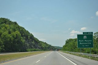SR 35 comprises a 68.29 mile long route from SR 9, south of Gaylesville to Blanche, Fort Payne, Rainsville, Scottsboro and U.S. 72 near Woodville.